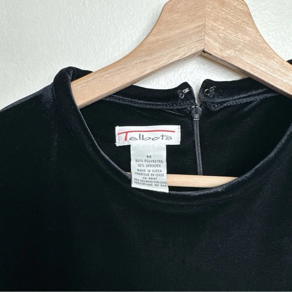 Vintage Talbots Womens Size M Mock Neck Long Sleeve Elastic Waist Velvet Dress - Picture 11 of 15